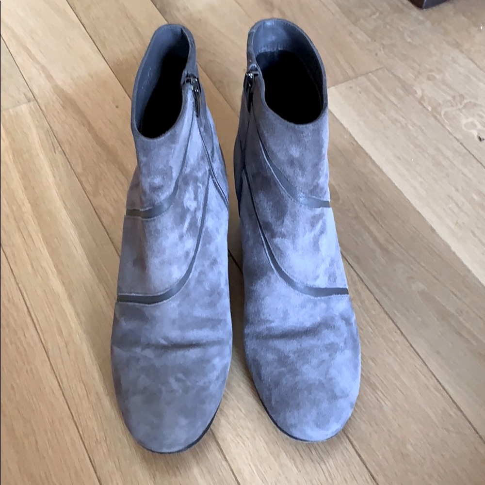 Grey suede booties